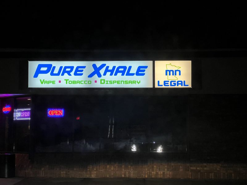 Pure Xhale Backlit Sign
